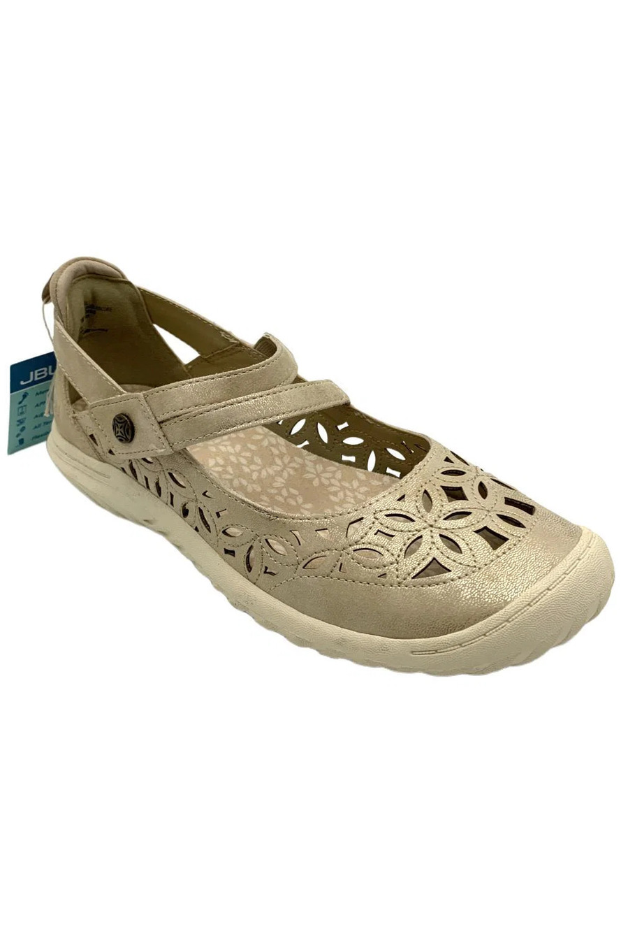 JBU by Jambu Women's Bellerose Encore Casual Mary Jane Tan/Cream - Medium